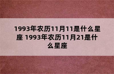 1993年农历11月11是什么星座 1993年农历11月21是什么星座